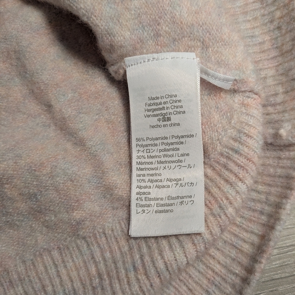 J. Crew Pink Orange Merino Wool Alpaca Supersoft Yarn Fair Isle Rollneck Sweater - Picture 8 of 9